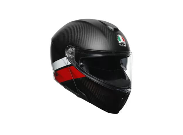 AGV Шлем SPORTMODULAR, Размер: L, Цвет: MULTI - LAYER CARBON/RED/WHITE