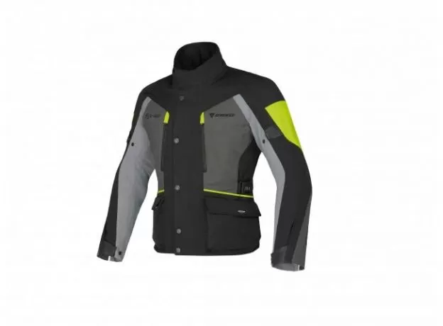 DAINESE Мотокуртка Temporale D-Dry, Размер: 46, Цвет: Black/Grey/Yellow Fluo