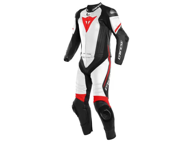 DAINESE Мотокомбинезон LAGUNA SECA 4 2PCS, Размер: 52, Цвет: Black-Matt/White/Fluo-Red