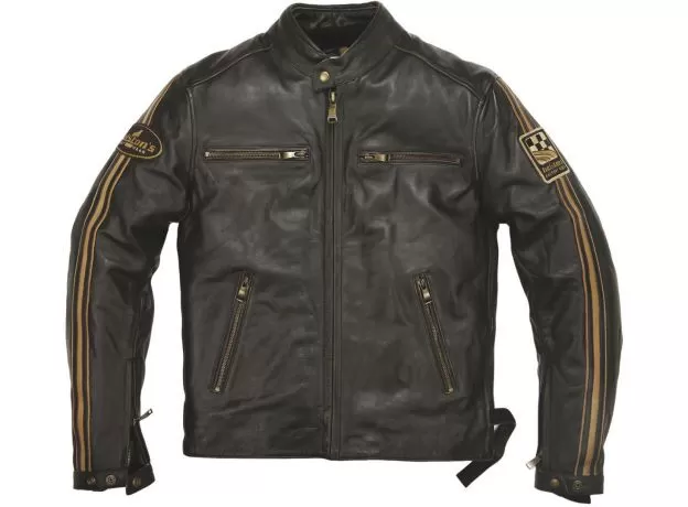 HELSTONS Мотокуртка кожаная ACE OLDIES, Размер: M, Цвет: коричневый