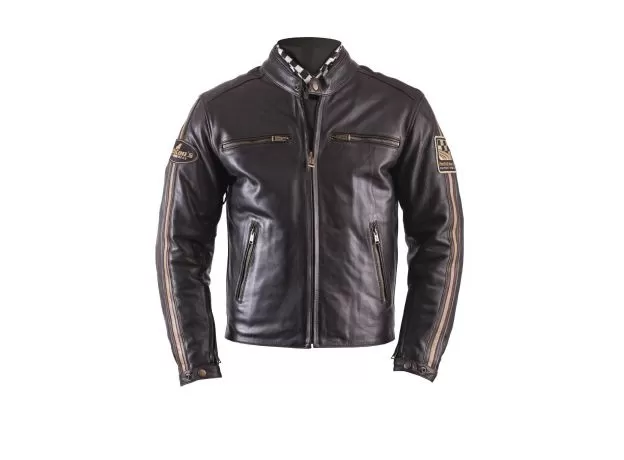 HELSTONS Мотокуртка кожаная Ace, Размер: S, Цвет: Матовая / Коричневый