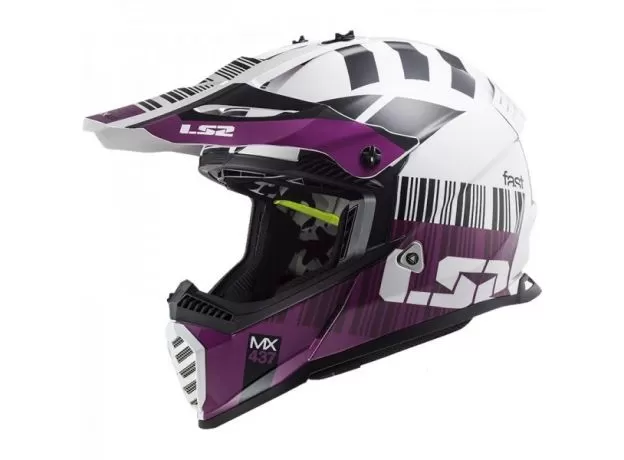 LS2 Шлем MX437 FAST, Размер: M, Цвет: XCODE White Violet