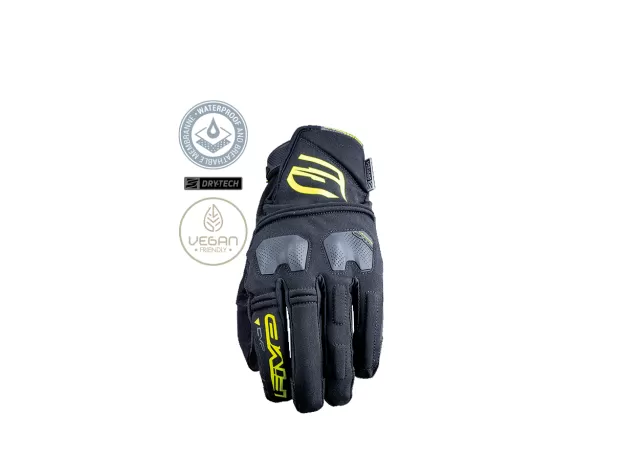 FIVE Мотоперчатки E-WP, Размер: M, Цвет: Black/Fluo Yellow