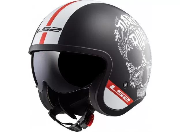 LS2 Шлем OF599 SPITFIRE, Размер: XL, Цвет: INKY Matt Black White