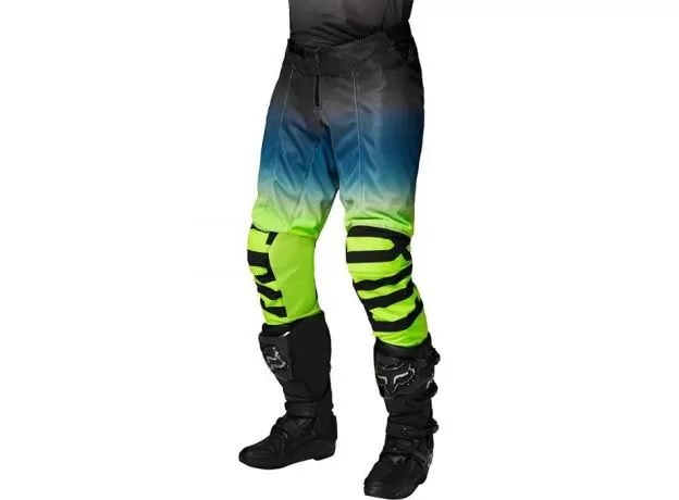 FOX Кроссовые штаны Airline, Размер: 34, Цвет: Reepz Black/Yellow 2022