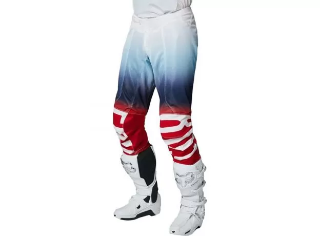 FOX Кроссовые штаны Airline, Размер: 32, Цвет: Reepz White/Red/Blue 2022