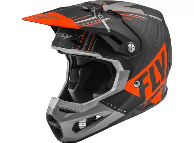 FLY RACING Шлем Formula Carbon, Размер: L, Цвет: Vector Matte Orange/Grey/Black