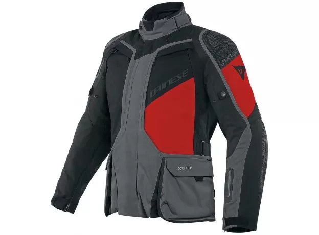 DAINESE Мотокуртка D-EXPLORER 2 GORE-TEX, Размер: 50, Цвет: Ebony/Black/Lava-Red
