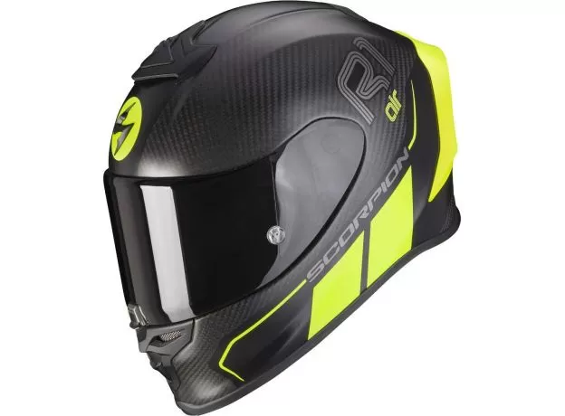 SCORPION Шлем EXO-R1 CARBON AIR, Размер: L, Цвет: CORPUS II Matt Black-Neon Yellow