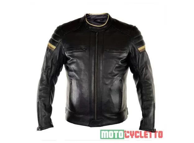 MOTOCYCLETTO Мотокуртка кожаная CAFE RACER, Размер: S, Цвет: черный