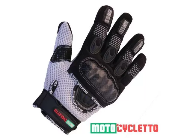 MOTOCYCLETTO Мотоперчатки NETTO, Размер: XXL, Цвет: белый