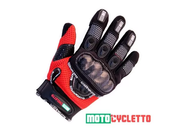 MOTOCYCLETTO Мотоперчатки NETTO, Размер: L, Цвет: красный