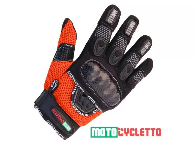 MOTOCYCLETTO Мотоперчатки NETTO, Размер: S, Цвет: оранжевый