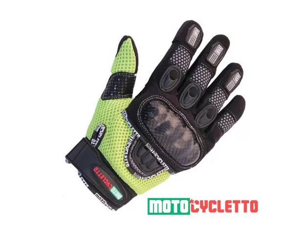 MOTOCYCLETTO Мотоперчатки NETTO, Размер: S, Цвет: Зеленый