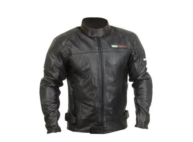 MOTOCYCLETTO Мотокуртка кожаная SPANGA, Размер: 4XL, Цвет: черный