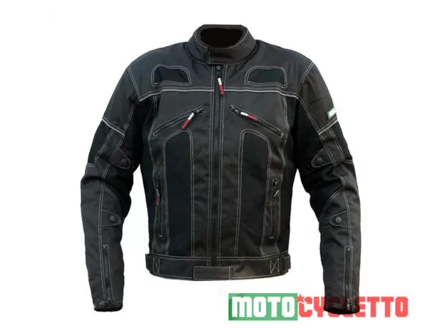 MOTOCYCLETTO Мотокуртка TRATTEGGIATA, Размер: 4XL, Цвет: черный