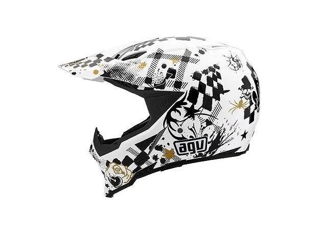 AGV Шлем AX-8 EVO, Размер: M, Цвет: MULTI Spider White/Black/Gold