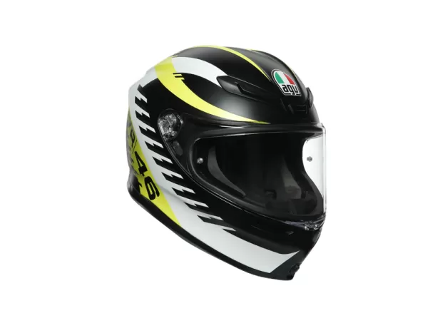 AGV Шлем K6, Размер: S, Цвет: TOP - RAPID 46 MATT BLACK/WH/YELLOW