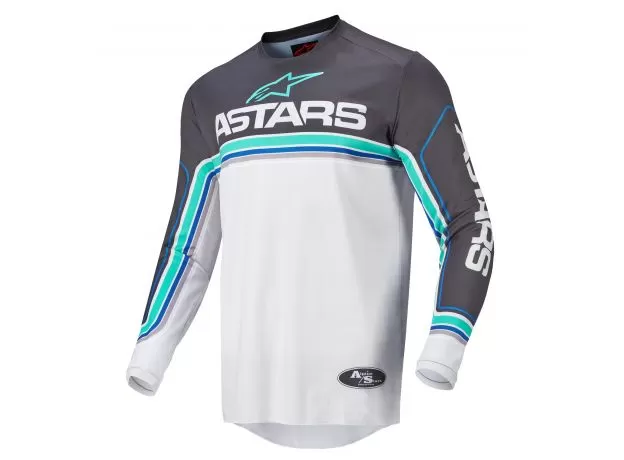 ALPINESTARS Джерси FLUID, Размер: XXL, Цвет: SPEED Anthracite/Light Gray/Blue 2022