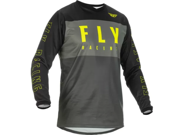 FLY RACING Джерси F-16, Размер: M, Цвет: серый/черный/Hi-Vis желтый 2022