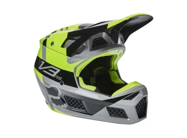 FOX Шлем V3 RS, Размер: L, Цвет: Riet Flow Yellow 2022