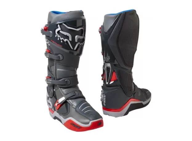 FOX Мотоботы INSTINCT, Размер: 13, Цвет: Grey/Red 2022
