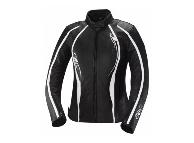 IXS Мотокуртка кожаная Kiara женская, Размер: 36, Цвет: BLACK/WHITE