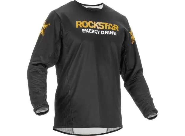 FLY RACING Джерси Kinetic, Размер: S, Цвет: 2022 ROCKSTAR черный/золотой