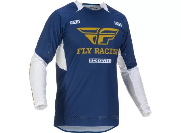 FLY RACING Джерси Evolution DST, Размер: L, Цвет: 2022 синий/белый/золотой