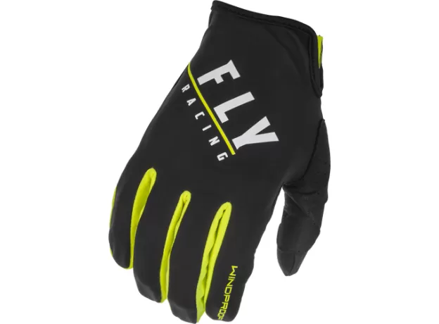 FLY RACING Мотоперчатки Windproof, Размер: 3XL, Цвет: 2022 черный/Hi-Vis желтый
