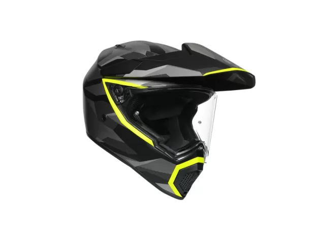 AGV Шлем AX9, Размер: ML, Цвет: MULTI - SIBERIA MATT BLACK/YELLOW FLUO