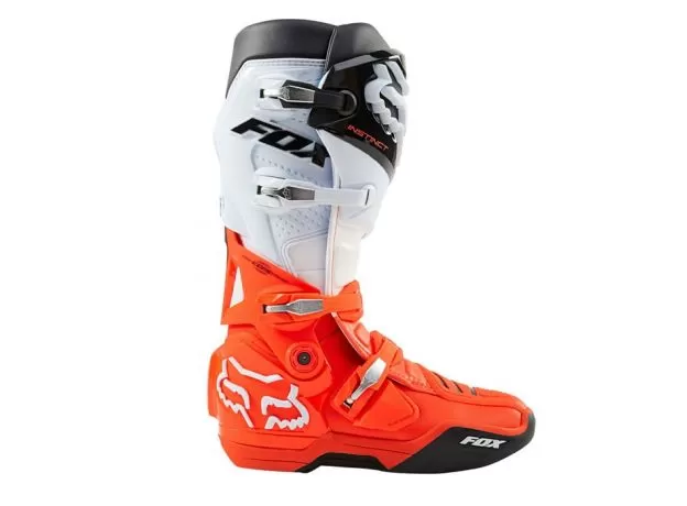 FOX Мотоботы INSTINCT, Размер: 12, Цвет: Black/White/Orange