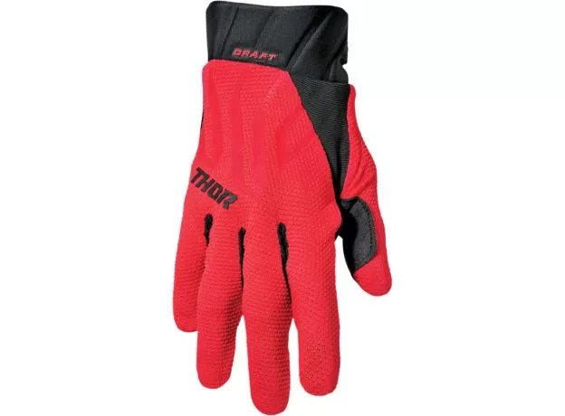 THOR Мотоперчатки DRAFT, Размер: M, Цвет: 2022 RED/BLACK от магазина rszone THOR Мотоперчатки DRAFT, Размер: M, Цвет: 2022 RED/BLACK