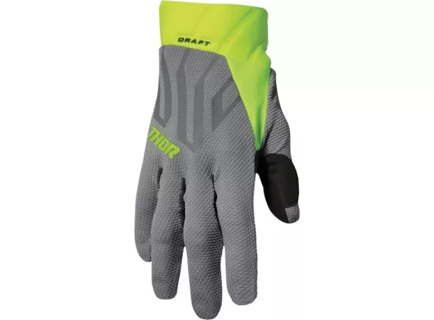 THOR Мотоперчатки DRAFT, Размер: M, Цвет: 2022 GRAY/ACID от магазина rszone THOR Мотоперчатки DRAFT, Размер: M, Цвет: 2022 GRAY/ACID