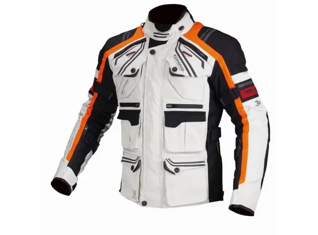 KOMINE Мотокуртка JK-593, Размер: L, Цвет: Light Grey/Orange