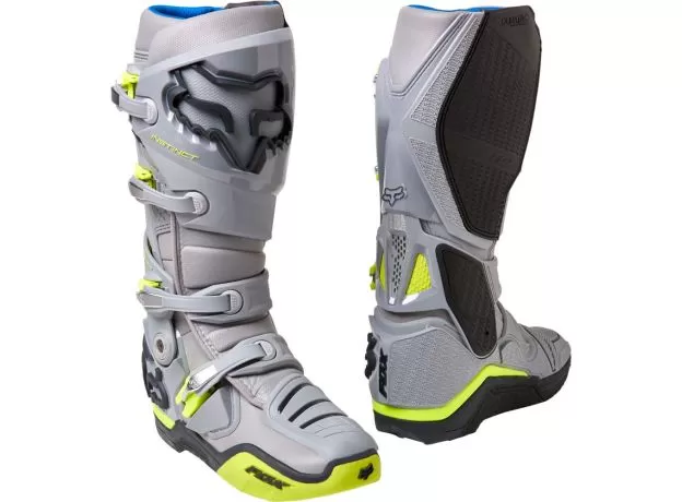 FOX Мотоботы INSTINCT, Размер: 12, Цвет: grey/yellow