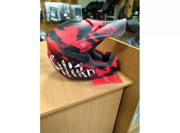 SHIRO Шлем MX-305, Размер: L, Цвет: SILS Black Red