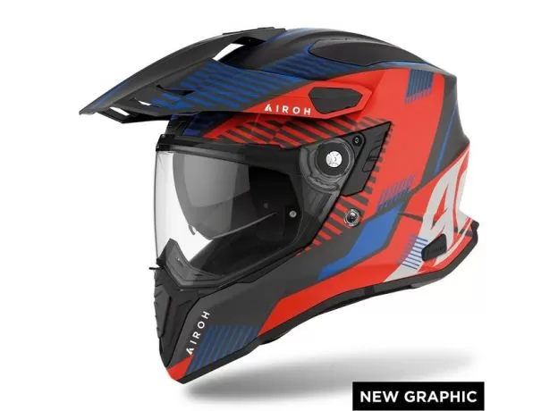 AIROH Шлем COMMANDER, Размер: M, Цвет: BOOST RED/BLUE MATT