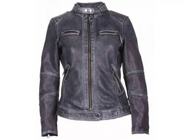 MODEKA Мотокуртка кожаная Milena женская, Размер: 42, Цвет: Grey