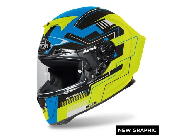 AIROH Шлем GP550 S, Размер: L, Цвет: Challenge blue/yellow matt