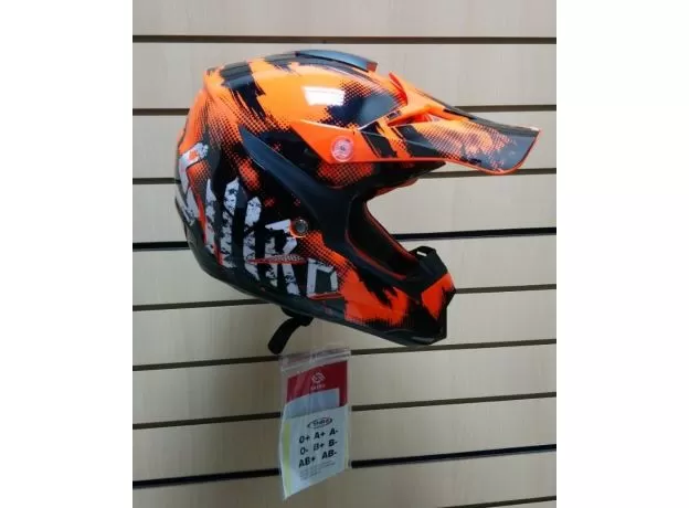 SHIRO Шлем MX-305, Размер: L, Цвет: SILS Orange fluo