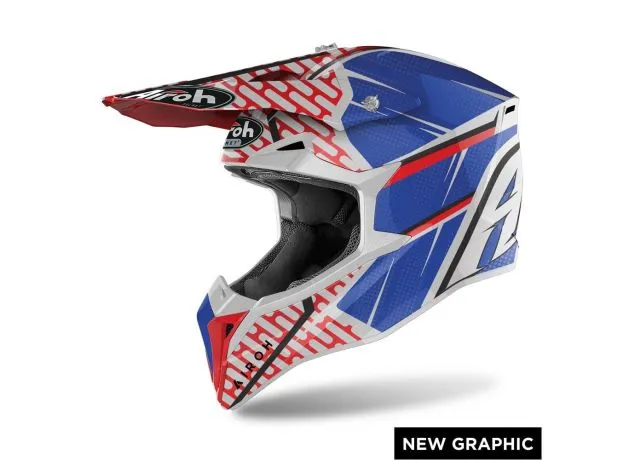 AIROH Шлем WRAAP, Размер: XS, Цвет: IDOL RED/BLUE GLOSS