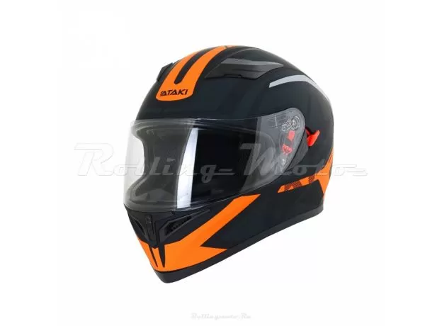 ATAKI Шлем JK316, Размер: L, Цвет: Route черный/оранжевый матовый