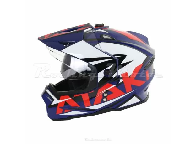 ATAKI Шлем JK802, Размер: L, Цвет: Rampage синий/красный глянцевый