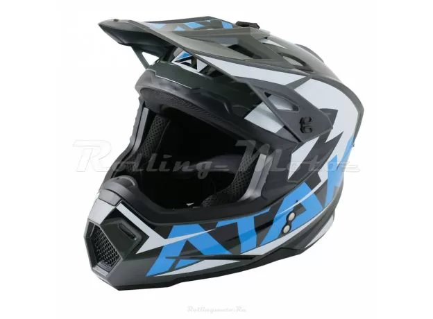 ATAKI Шлем JK801, Размер: S, Цвет: Rampage серый/синий глянцевый