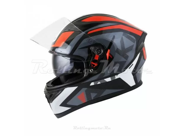 ATAKI Шлем JK316, Размер: L, Цвет: Route серый/красный/глянцевый