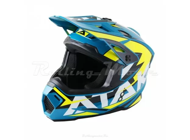 ATAKI Шлем JK801, Размер: S, Цвет: Rampage синий/желтый глянцевый