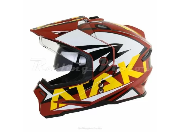 ATAKI Шлем JK802, Размер: XL, Цвет: Rampage коричневый/желтый глянцевый