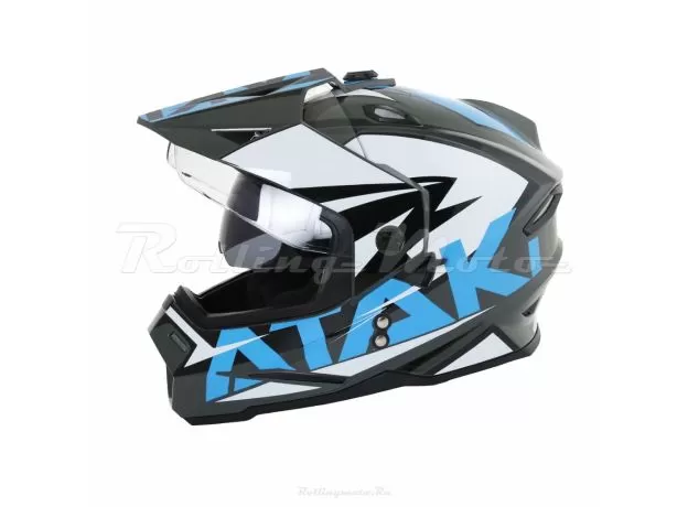 ATAKI Шлем JK802, Размер: M, Цвет: Rampage серый/синий глянцевый