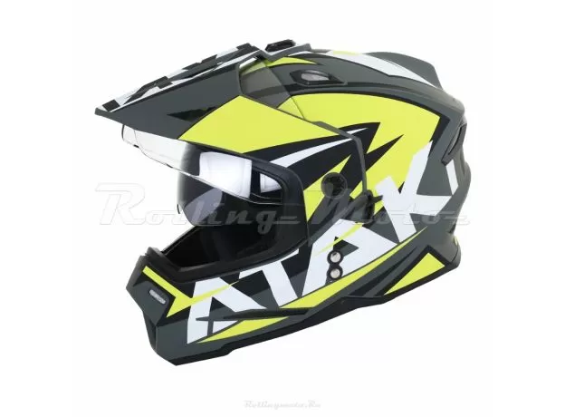 ATAKI Шлем JK802, Размер: S, Цвет: Rampage Hi-Vis желтый/серый матовый